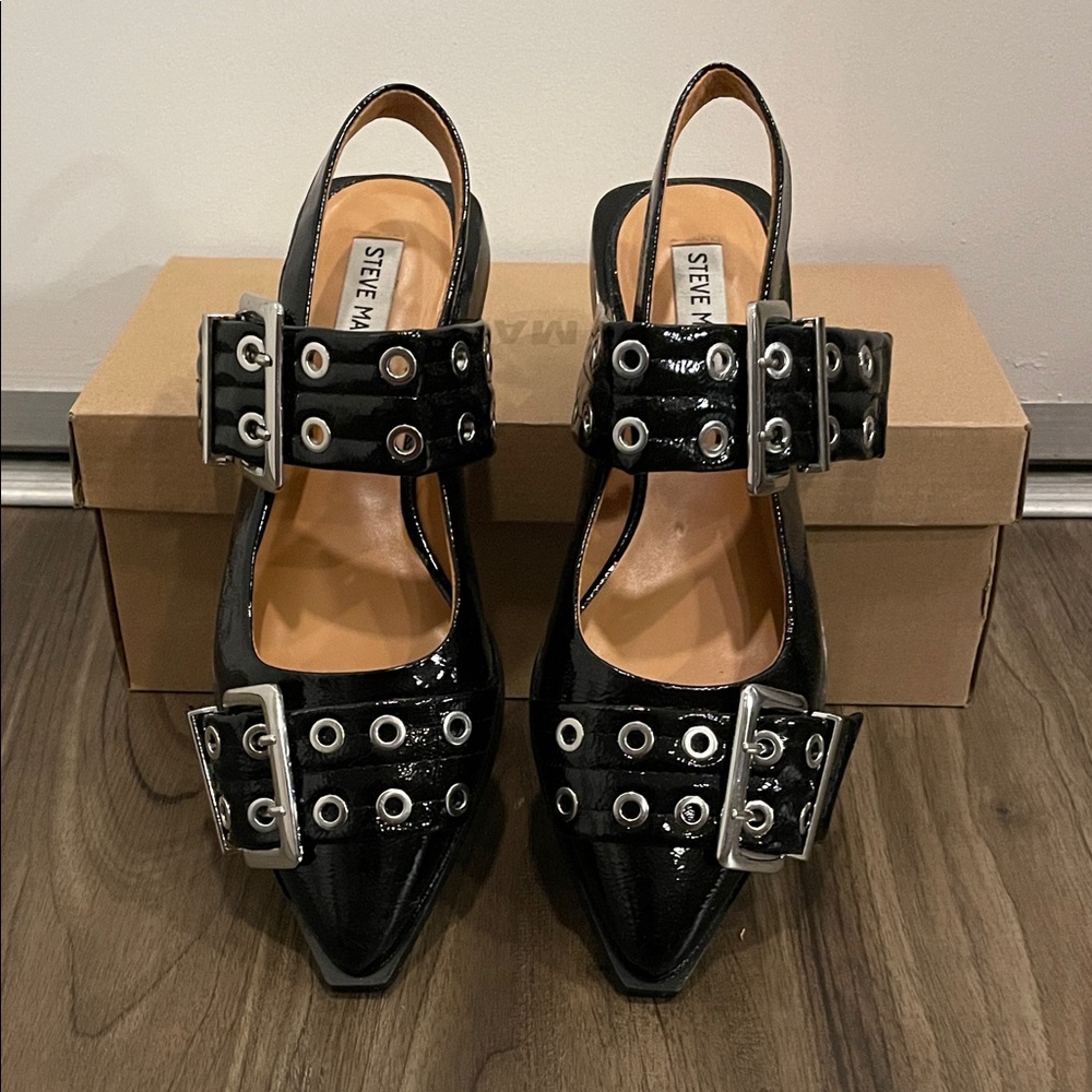 Steve Graya Black Patent Slingback